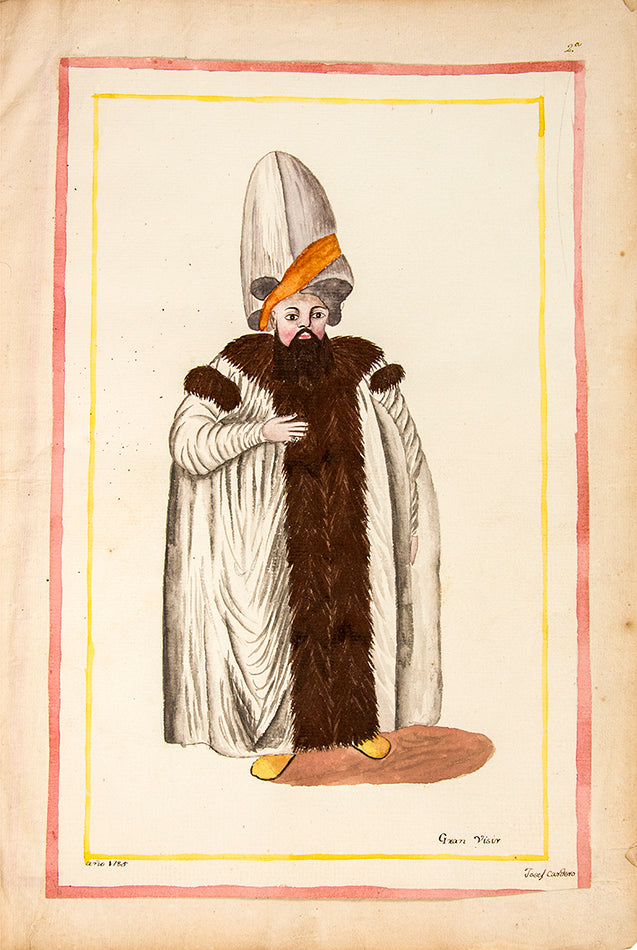 A splendid and historically significant album with original artwork, signed and dated by the artist, made during Cardero's first stay in Istanbul