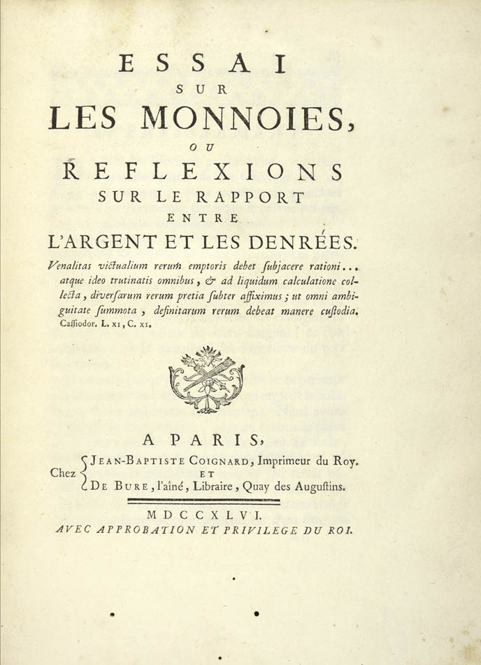Essai sur les monnoies,