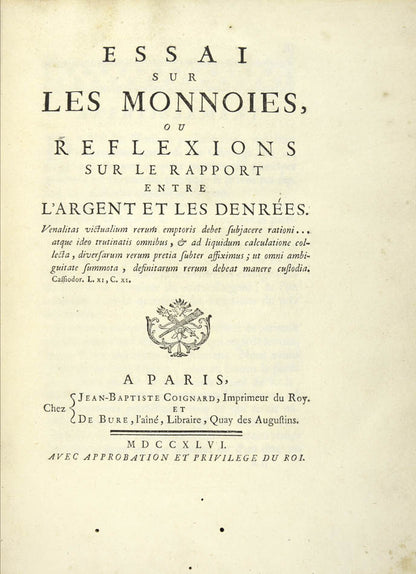 Essai sur les monnoies,