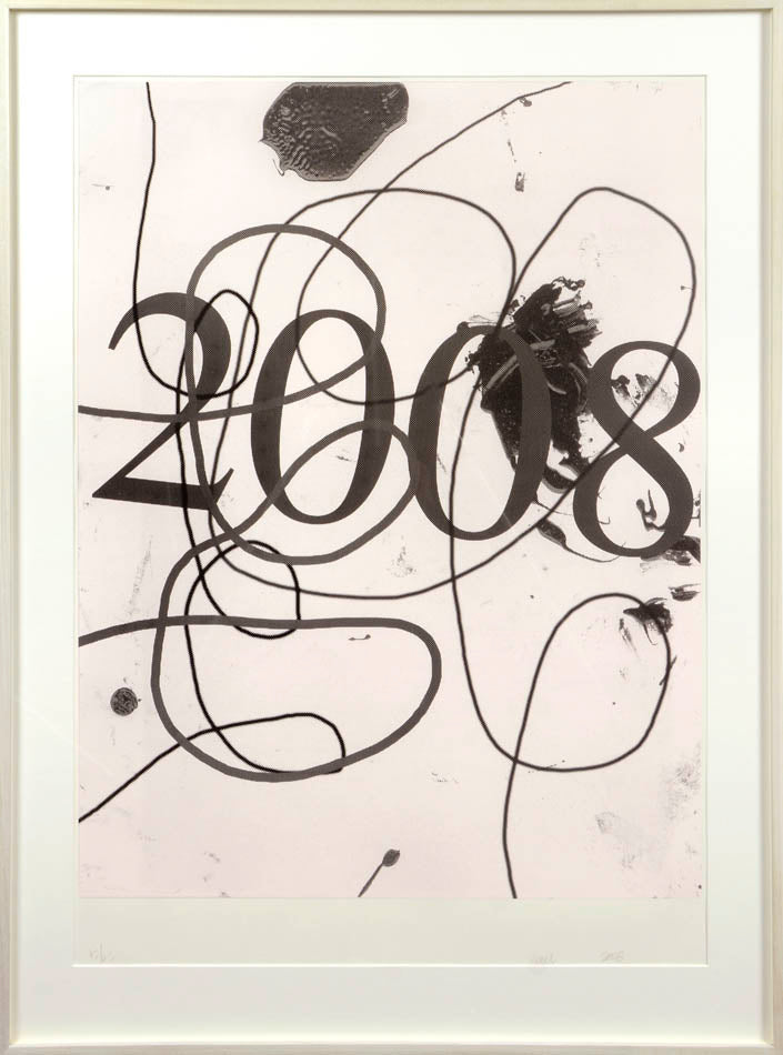 Wool's work often combines human and machine marks, as in his paintings in which he smudges black lines drawn with a spray gun into gray fields. 