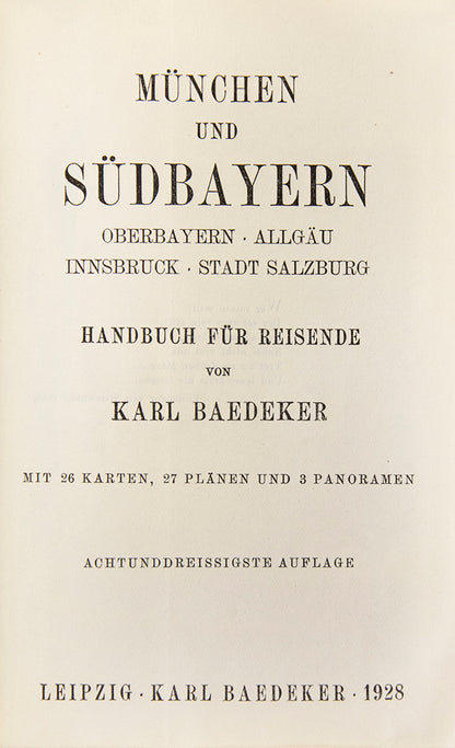 Inter-war edition of this popular guide to Munich and Southern Bavaria.