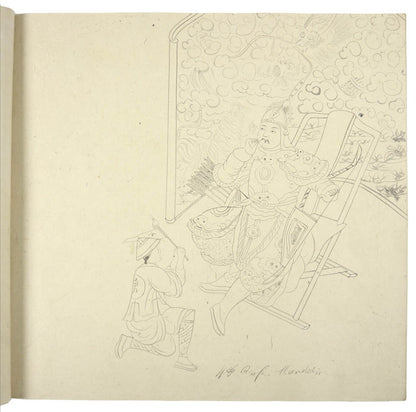 Fine collection of 118 original drawings showing Chinese ceremonies, the Imperial court, Chinese nobility, musical instruments, traders & craftspeople. 