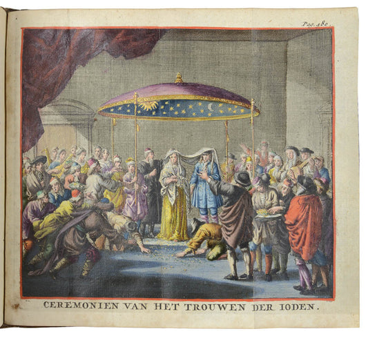The third Dutch edition of Schoole der Jooden by Joannes Buxtorf, including four folding hand-coloured engraved plates and a hand-coloured title page.