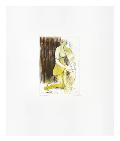 Henry Moore, Plate XXVI, Mother and Child, 1983, etching, aquatint and roulette printed in colours, signed by the artist, from the edition of 65, on Arches wove paper