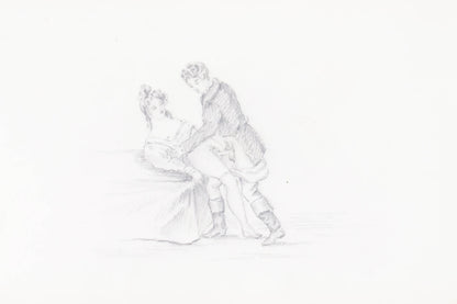 Album with 23 partly hand-coloured erotic drawings. Richly gilt binding. 