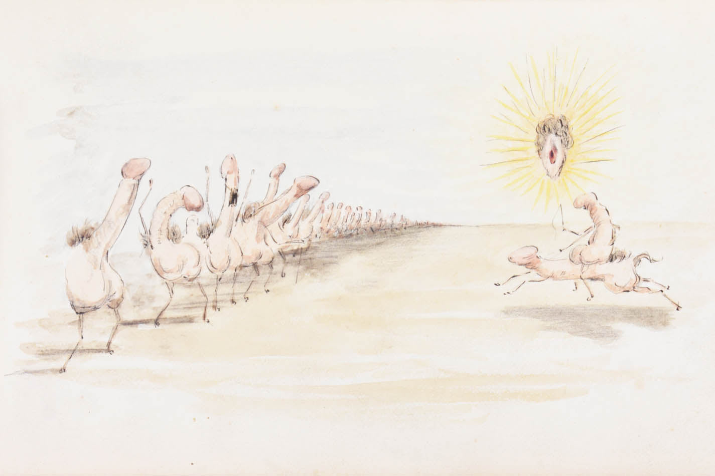 Album with 23 partly hand-coloured erotic drawings. Richly gilt binding. 