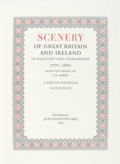 Reprinted from the 1952 first edition, a bibliographical catalogue of aquatints and lithographs from the library of J.R. Abbey.  