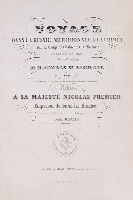 Voyage dans la Russie Méridionale et la Crimée par la Hongrie, la Valachie, et la Moldavie.