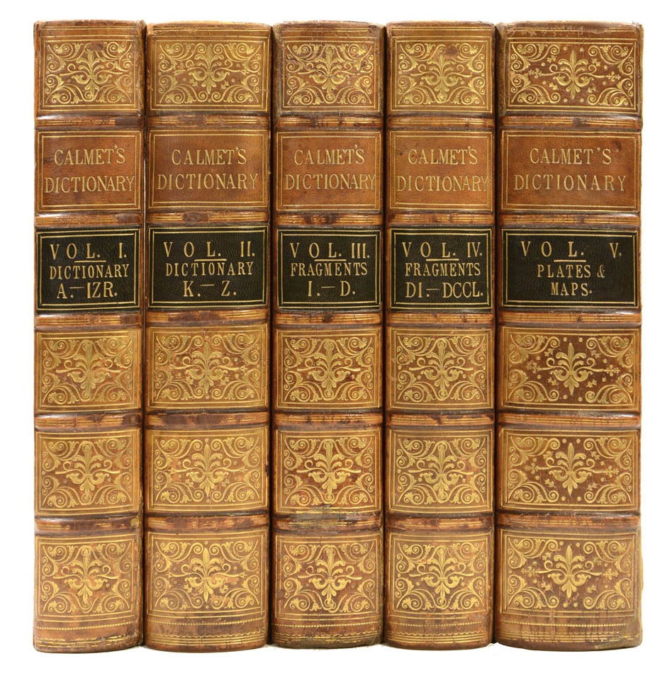 Calmet's Dictionary of the Holy Bible, translated into English, with commentary and illustrations by the engraver and biblical scholar Charles Taylor.