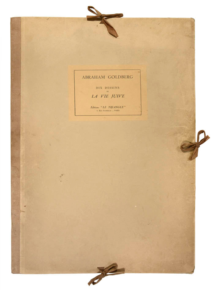 A rare suite of ten duo-tone prints in pink wash by Goldberg in his characteristically dark and sparse style.