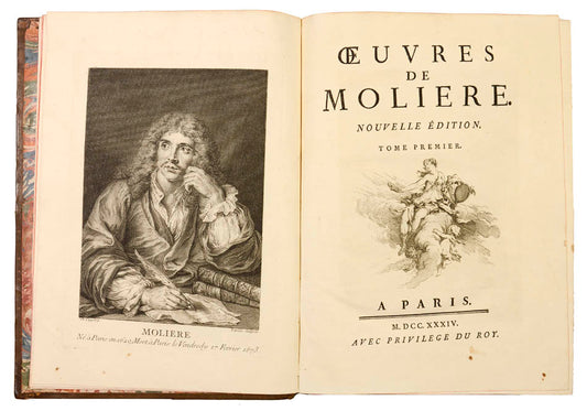Highly esteemed by Gordon Ray, who writes: 'The book's format is noble, Molière's text is presented with more care than ever before...'; 1734.