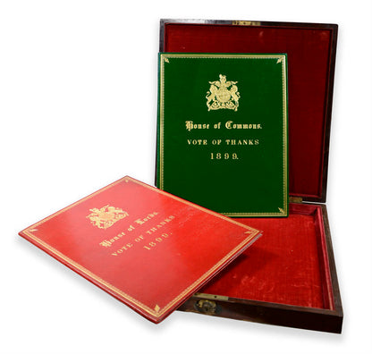 Printed on vellum and bound in the finest morocco, a tribute to the participants in the capture of Khartoum, including Kitchener, in the Nile Campaign 1896