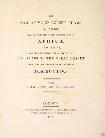 Robert Adams was an American seaman, the son of a New York sail maker and an Afro-American mother.