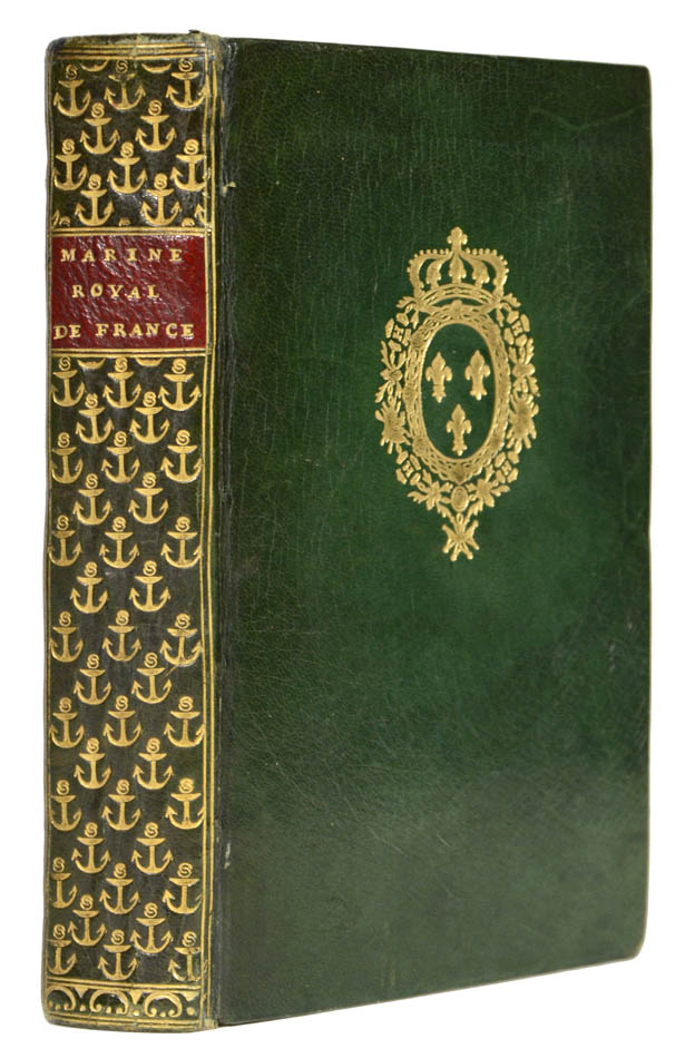 Unique manuscript in style of book on the French Navy, presented from the author to Louis XVI and from the King to Marie-Antoinette. An exceptional work.