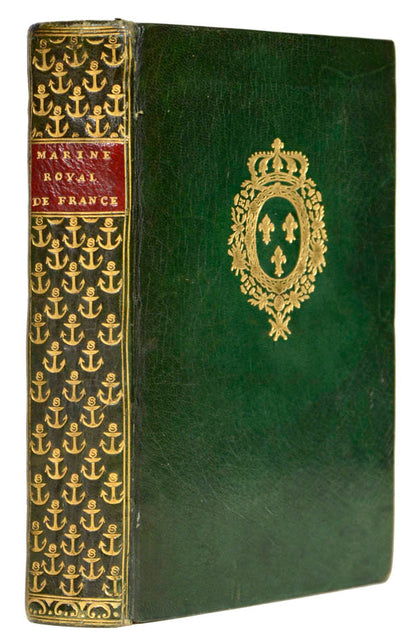 Unique manuscript in style of book on the French Navy, presented from the author to Louis XVI and from the King to Marie-Antoinette. An exceptional work.