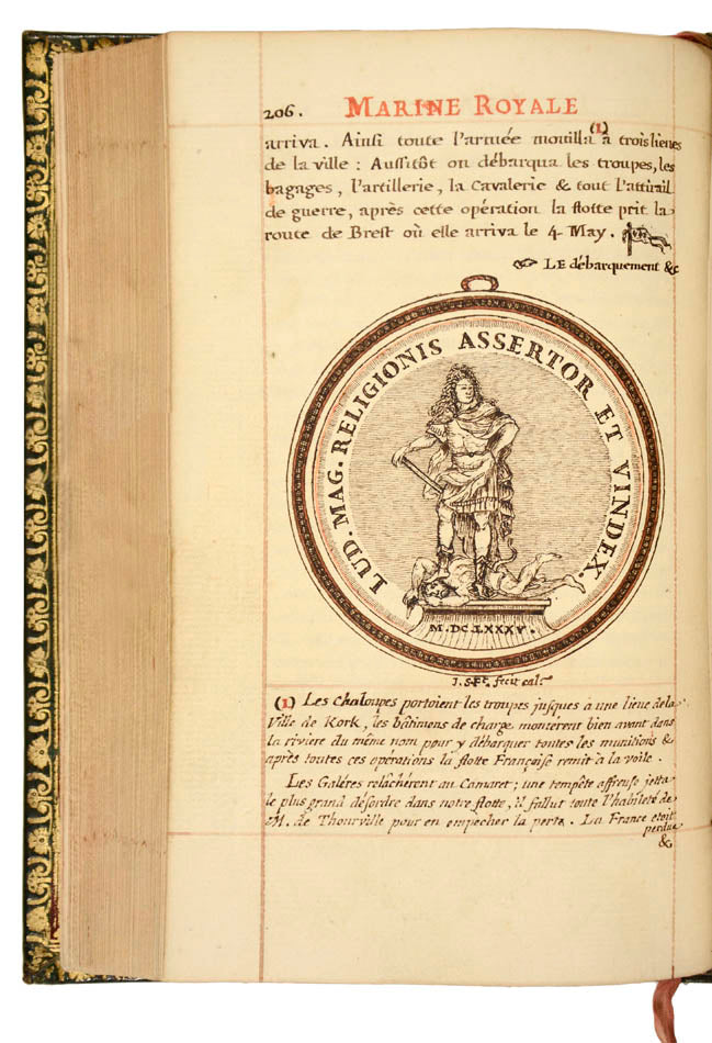 Unique manuscript in style of book on the French Navy, presented from the author to Louis XVI and from the King to Marie-Antoinette. An exceptional work.