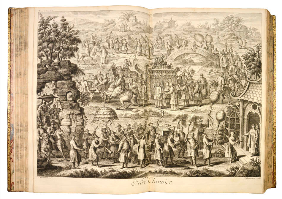 The first edition of Du Halde's account of China and one of the earliest European sources on Chinese ceramics.  With first printed map of part of Alaska.