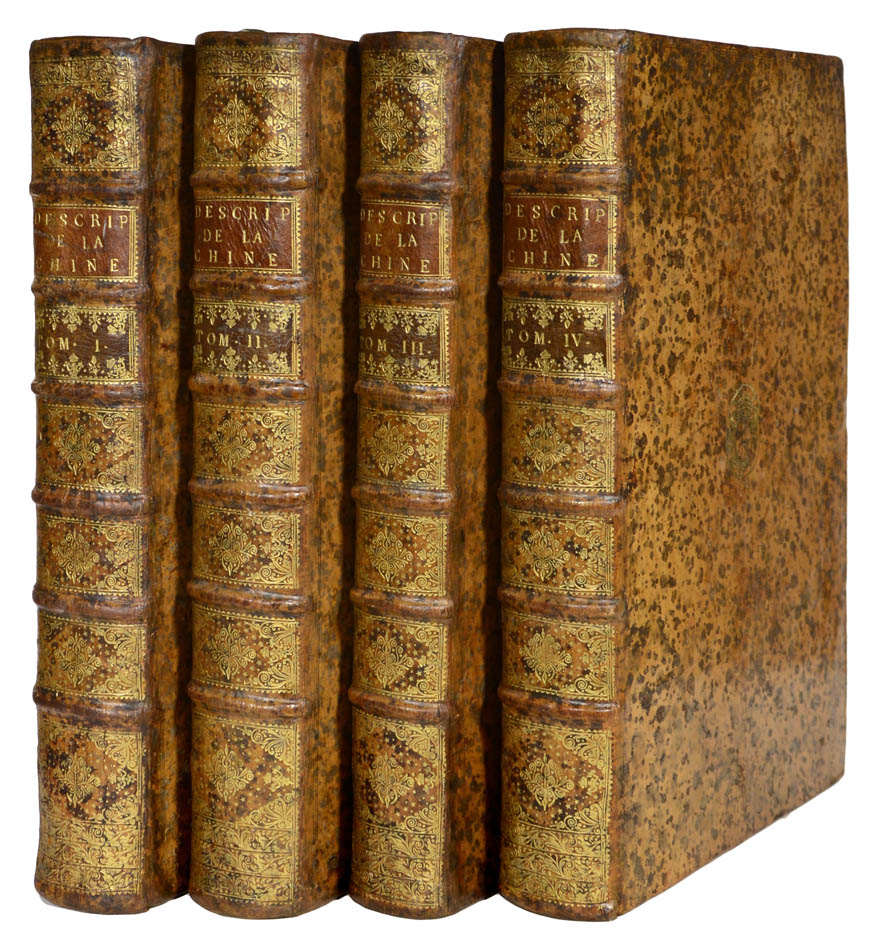 The first edition of Du Halde's account of China and one of the earliest European sources on Chinese ceramics.  With first printed map of part of Alaska.