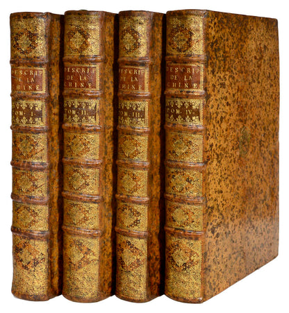 The first edition of Du Halde's account of China and one of the earliest European sources on Chinese ceramics.  With first printed map of part of Alaska.