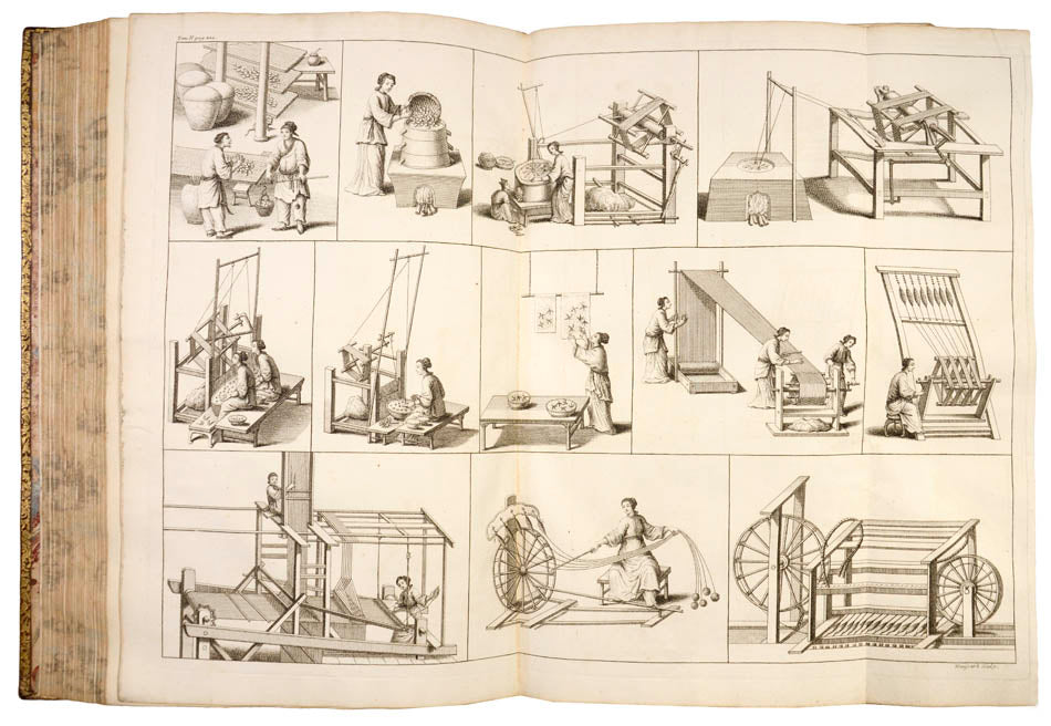 The first edition of Du Halde's account of China and one of the earliest European sources on Chinese ceramics.  With first printed map of part of Alaska.