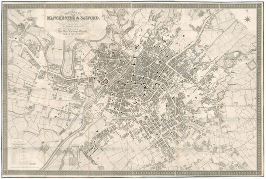 A rare wall map of one of the main centres of the Industrial Revolution, at the height of its development. 