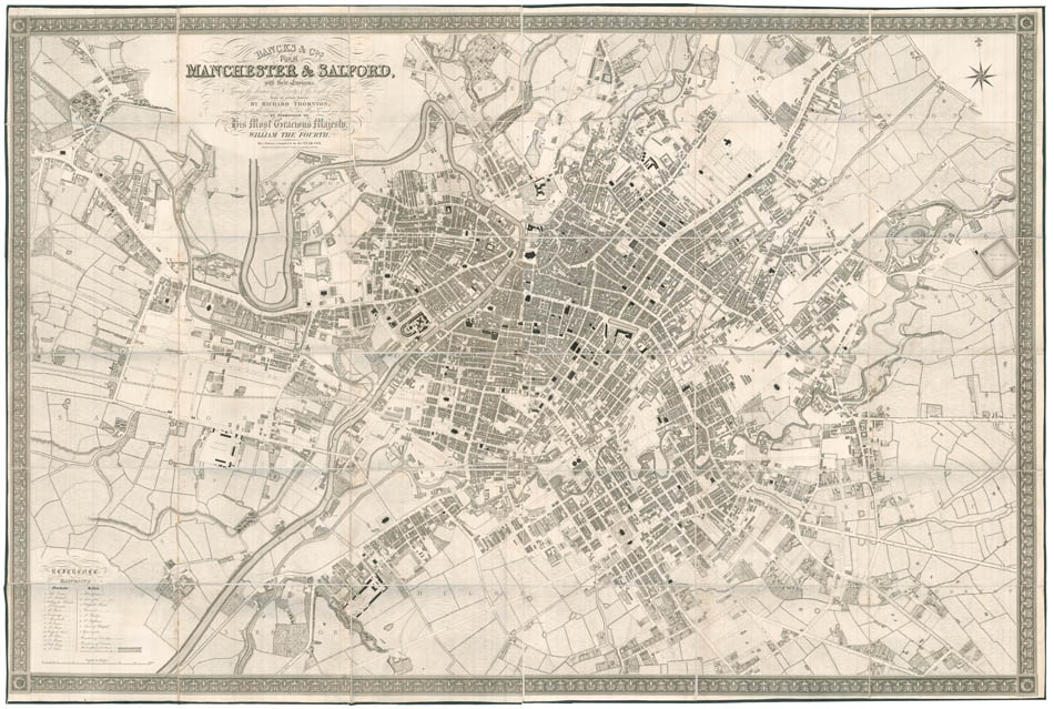 A rare wall map of one of the main centres of the Industrial Revolution, at the height of its development. 