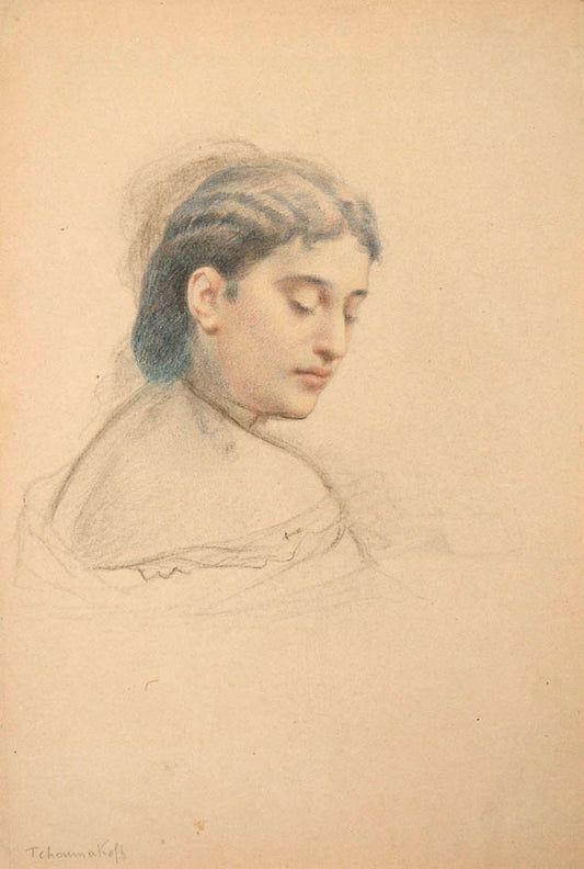 a fine portrait of a young armenian girl by the famed russian artist 