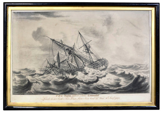 A fine pair of marine drawings depicting East India Company ships.