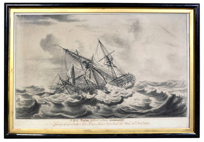 A fine pair of marine drawings depicting East India Company ships.