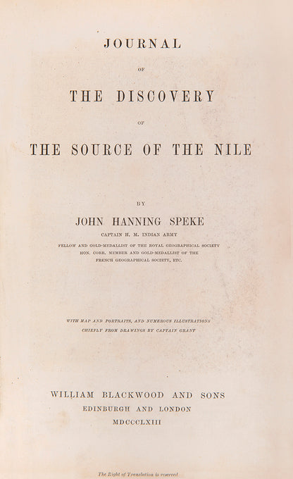 The account of Speke's  final expedition. It's purpose was to explore the Victoria Nyanza area and confirm that the lake was the source of the White Nile.
