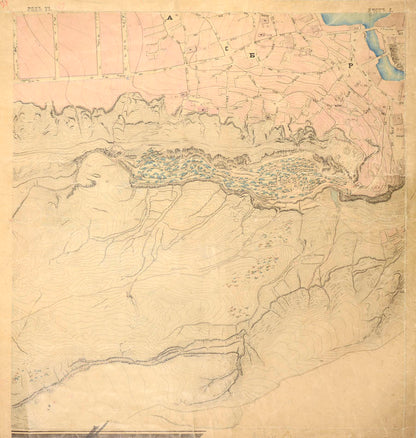 A large manuscript topographic map of the Georgian capital Tbilisi.