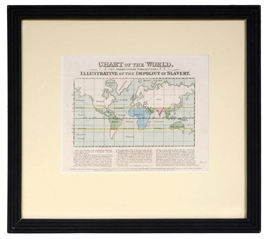 Scarce colour-coded map concerning the sugar trade and its link to slavery.