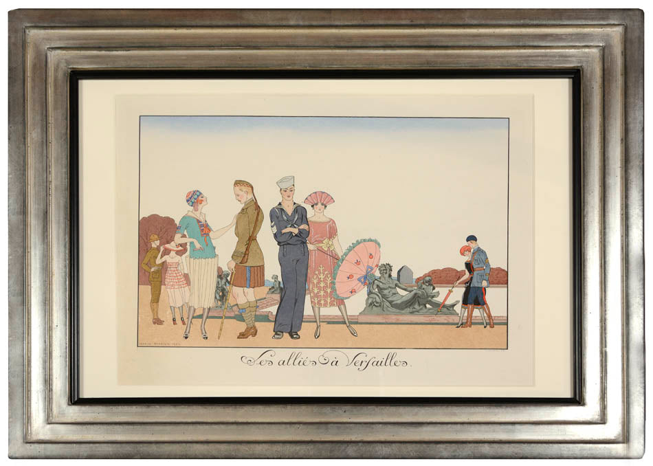 Lithographs hand-coloured in pochoir after George Barbier from Le Bonheur du Jour, published in Paris in 1920.