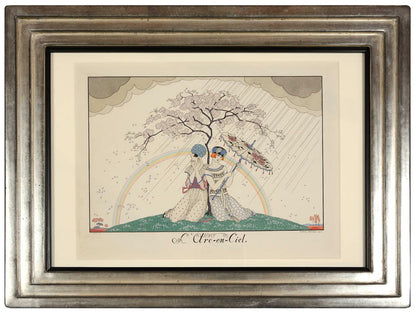 Lithographs hand-coloured in pochoir after George Barbier from Le Bonheur du Jour, published in Paris in 1920.