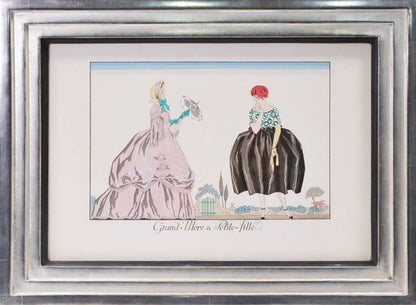 Lithographs hand-coloured in pochoir after George Barbier from Le Bonheur du Jour, published in Paris in 1920.