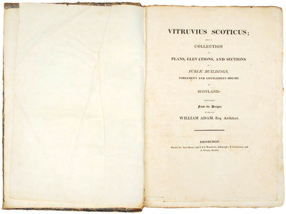 A beautiful unsophisticated copy of the notoriously rare Vitruvius Scoticus, the paramount source for the history of classical architecture in Scotland