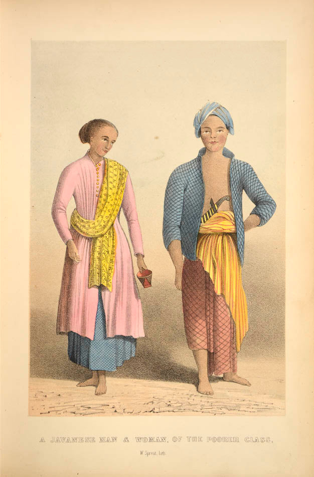 The decorative plates include views and people of Batavia, Penang and Singapore.