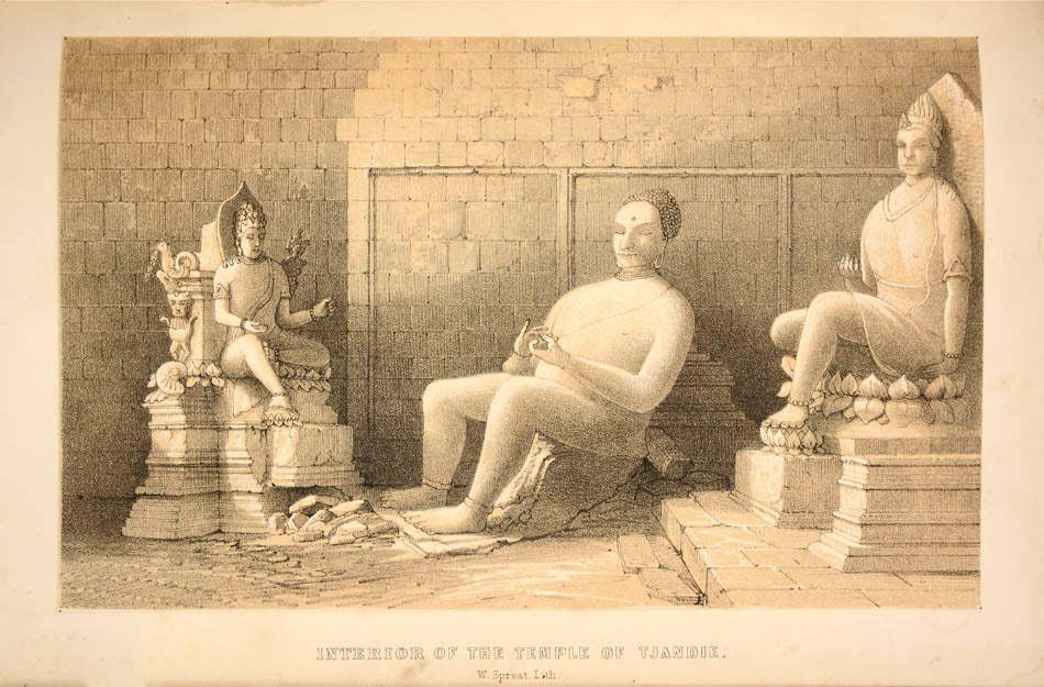 The decorative plates include views and people of Batavia, Penang and Singapore.
