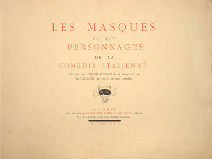 A fine example of Les Masques et les Personnages de la Comédie Italienne by d'Houville, with full set of 12 pochoir plates by Reidel after Brunelleschi.