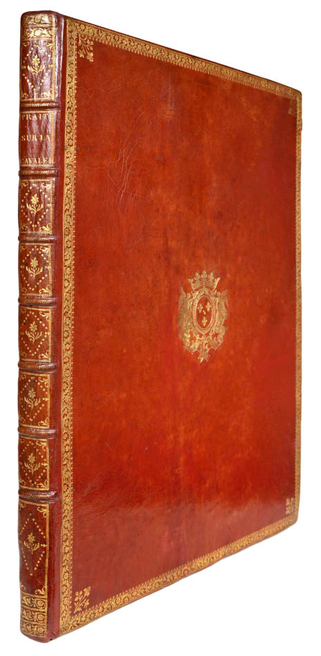 2 vols, comprising text vol. & atlas, together 44 engraved plates, contemporary full red morocco gilt, a scarce and impressive work on cavalry.