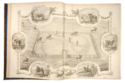 2 vols, comprising text vol. & atlas, together 44 engraved plates, contemporary full red morocco gilt, a scarce and impressive work on cavalry.