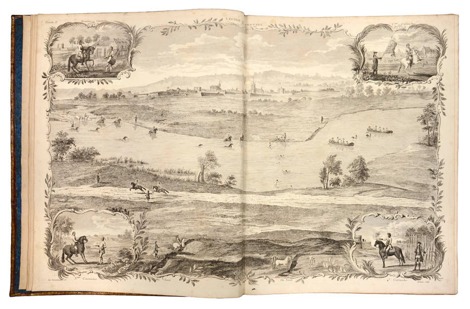 2 vols, comprising text vol. & atlas, together 44 engraved plates, contemporary full red morocco gilt, a scarce and impressive work on cavalry.