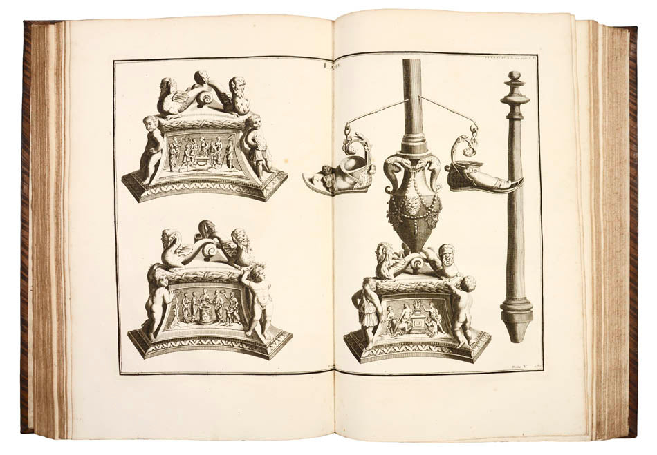 Magisterial work by the Benedictine monk Bernard de Montfaucon (1655–1741), one of the founders of modern archaeology. 15 vols, 1380 engraved plates, calf.