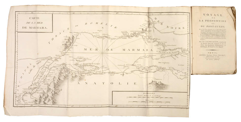First edition of LeChevalier's acount of his exploration of the Black Sea regions.  With maps including the Sea of Marmora and Constantinople.