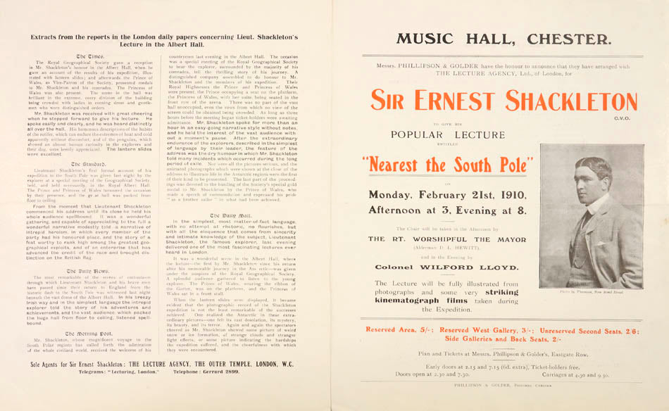 a collection of signed printed ephemera from Shackleton's first Antarctic expedition, with the provenance of the Ship's chief engineer.