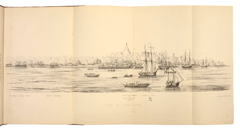 First edition of the Rev. Thomas Turner Baker's account of the Second Anglo-Burmese War, with the taking of Rangoon and the port of  Martaban in 1852.