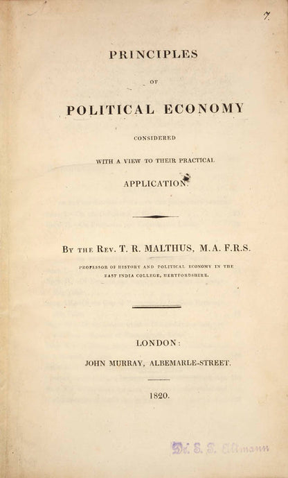 First edition in 19th century binding of the series of tracts on investment in public work and private luxury as a means of increasing effective demand.