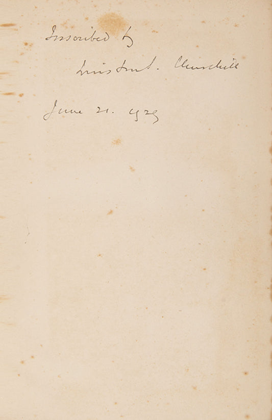 A superlative account of the prelude to and events of the First World War, this inscribed  and signed edition of The World Crisis by Winston Churchill also has The Criticism. 