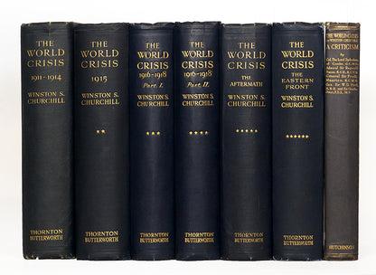 A superlative account of the prelude to and events of the First World War, this inscribed  and signed edition of The World Crisis by Winston Churchill also has The Criticism. 