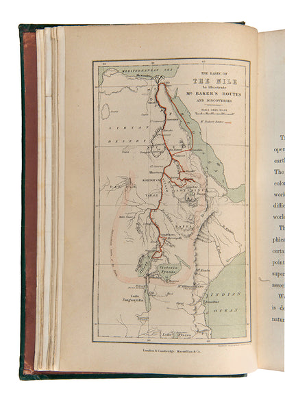 First edition of Samuel Baker's The Albert N'Yanza, in which Samuel Baker discovered the third great Nile lake, the Albert N'Yanza, but only after most of his men had deserted him.